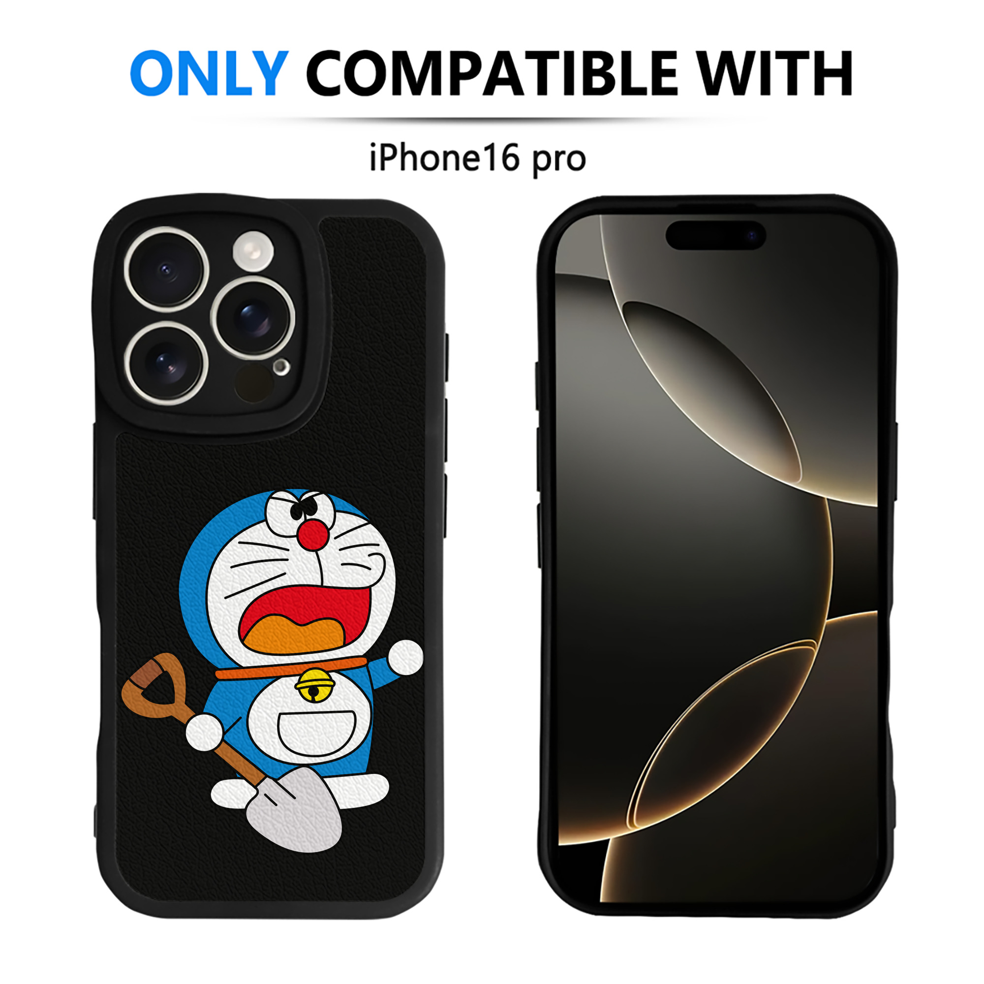 （画像用） ドラえもん Doraemon 【iPhone 16シリーズ対応】シリコンスマホケース（レザー調） 材質：シリコン